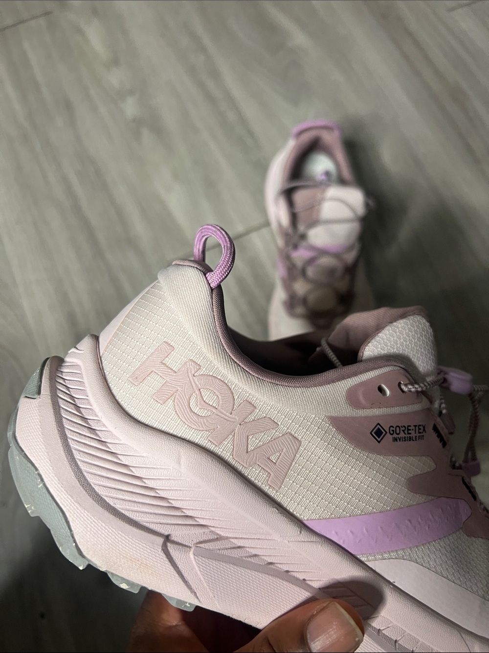 Hoka One One Women's Pale Pink Athletic Sneakers with Lavender Accents (8.5) - Picture 8 of 14